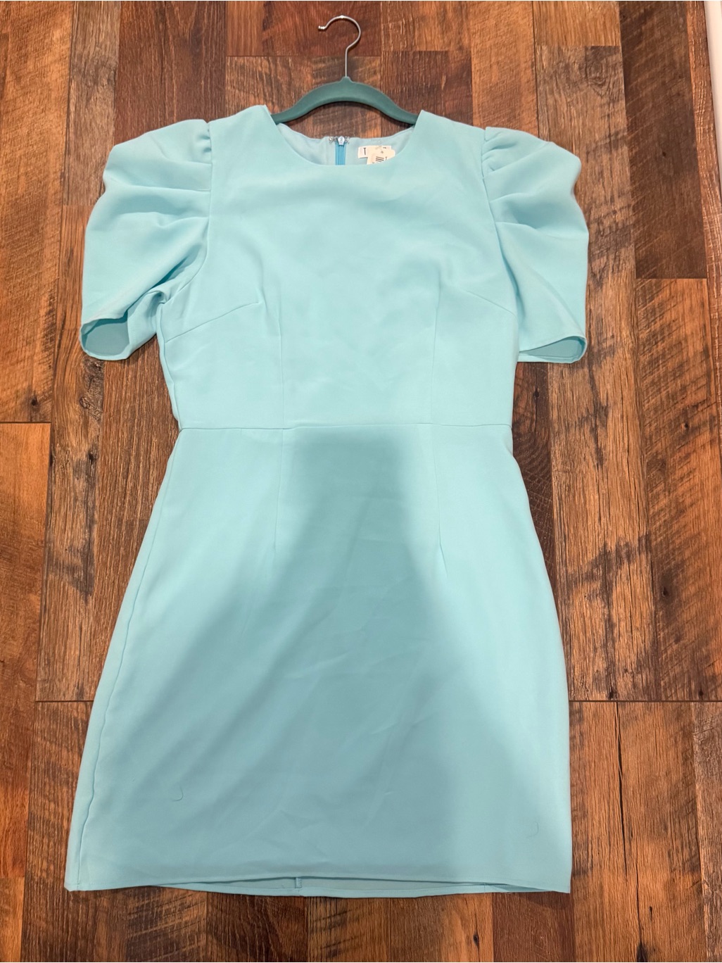 Tcec Light Blue Puff-Sleeve Mini Dress Nwt